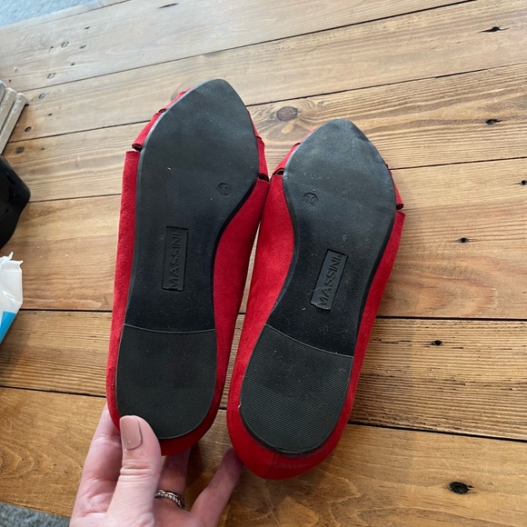 Women’s Massini red pointed toe flats size 10 - Picture 6 of 6